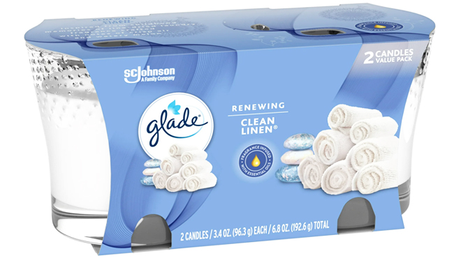 Glade Fragrance Candles in Clean Linen Scent