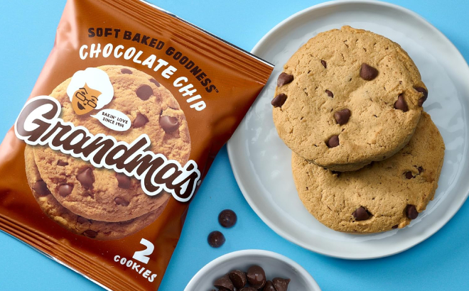 Grandmas Chocolate Chip Cookies on a Saucer