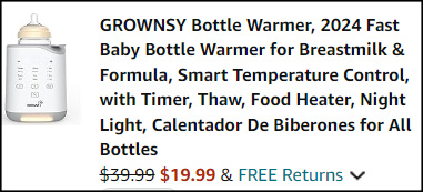 Grownsy Bottle Warmer Checkout