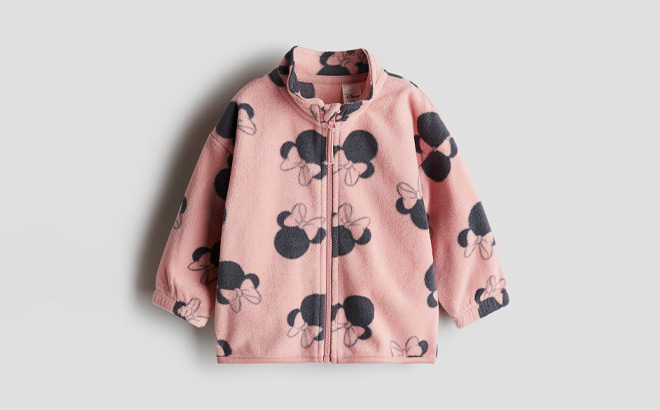 HM Patterned Fleece Jacket in Pink Minnie Color