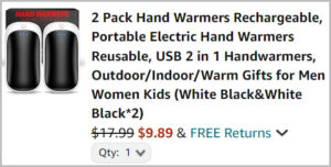 Hand Warmers at Checkout