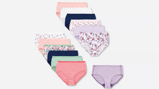 Hanes Girls Cotton Briefs Underwear 13 Pack