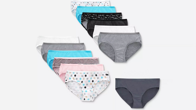 Hanes Girls Cotton Hipster Underwear 13 Pack