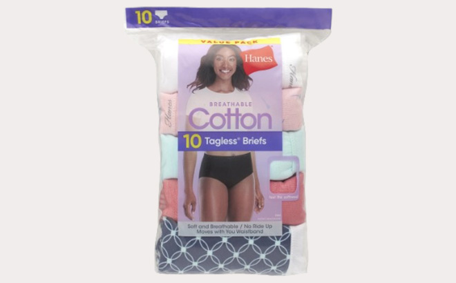 Hanes Womens Cotton Brief Underwear 10 Pack