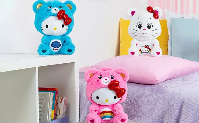 Hello Kitty Friends as Care Bears Stuffed Plush 3 Pieces