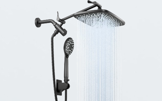 High Pressure Rain Shower Head Combo with Adjustable Extension Arm