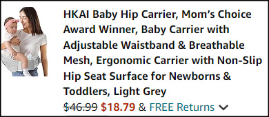 Hkai Baby Hip Carrier Checkout