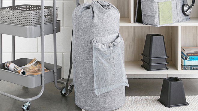 Home Expressions Backpack Laundry Bag in Gray Color