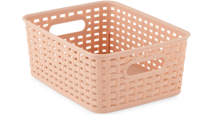 Home Expressions Small Durable Plastic Weave Storage Bin