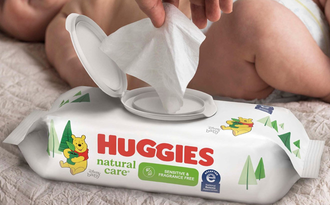 Huggies Baby Wipes on the Bed