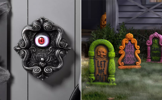 Hyde EEK Boutique Animated Doorbell with Eye and Foam Tombstones