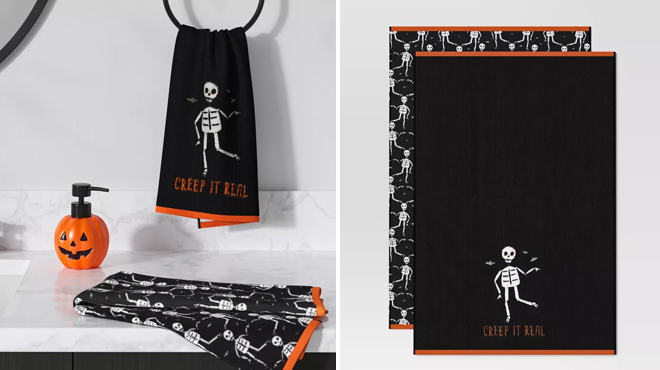 Hyde EEK Halloween Skeleton Hand Towel