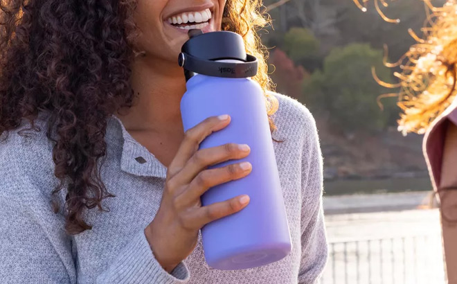 Hydro Flask Wide Mouth Bottle with Flex Straw Cap in Lupine Color