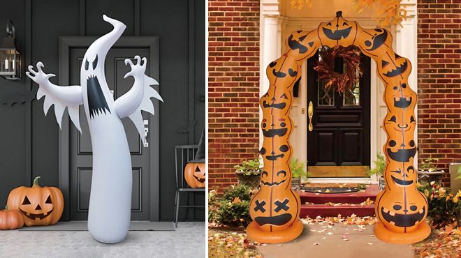 Inflatable Ghost and Pumpkin Patch Arch Halloween Decor