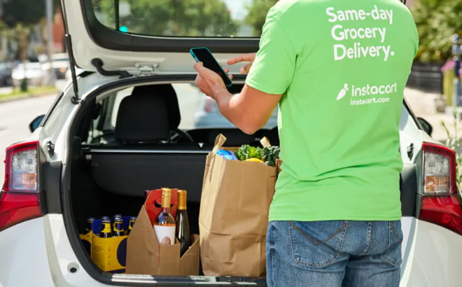 Instacart Shopper Delivering Groceries