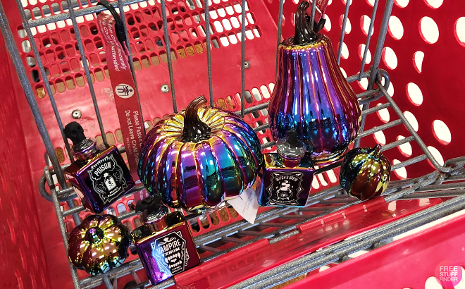 Iridescent Pumpkin Figurines and Sculptures in cart