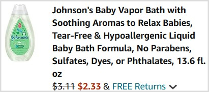 Johnsons Baby Vapor Bath Checkout