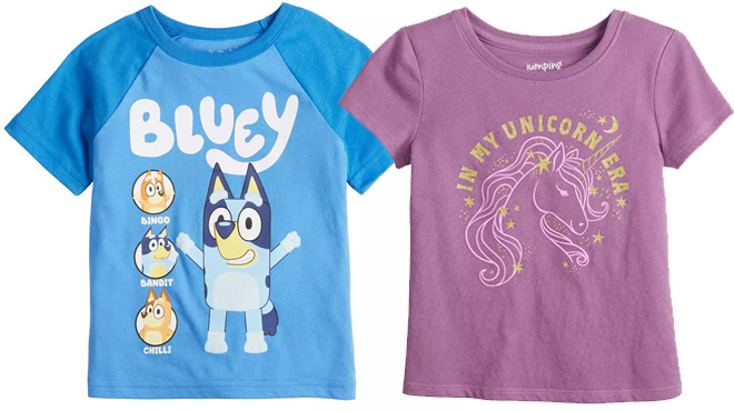 Jumping Beans Toddler Bluey Tee and Jumping Beans Girl Graphic Tee