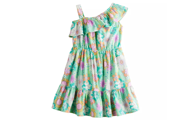 Jumping Beans Toddler Girls Ruffle Tiered One Shoulder Dress