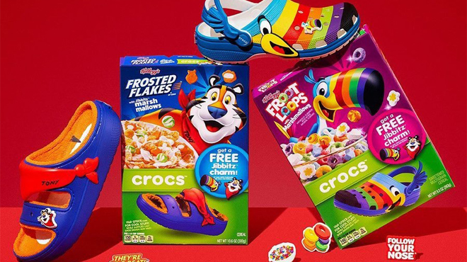 Kelloggs Cereal Boxes Crocs Clogs and Crocs Jibbitz Charms