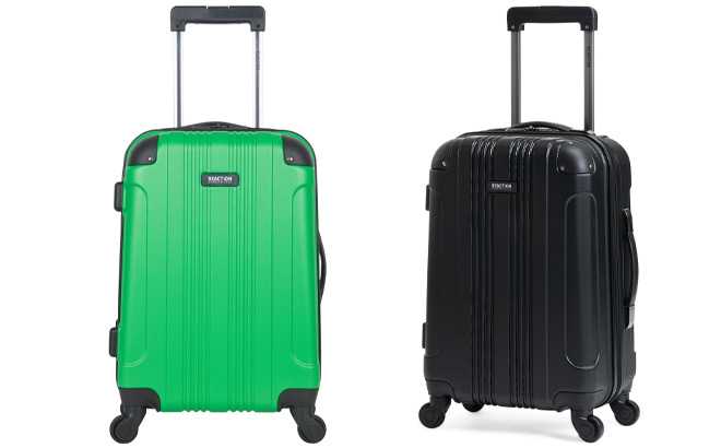 Kenneth Cole Reaction Hardside Spinner Carry On Luggage in Green and Black Color