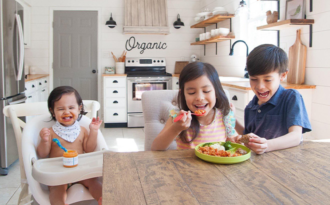 Kids Eating in a Kitchen