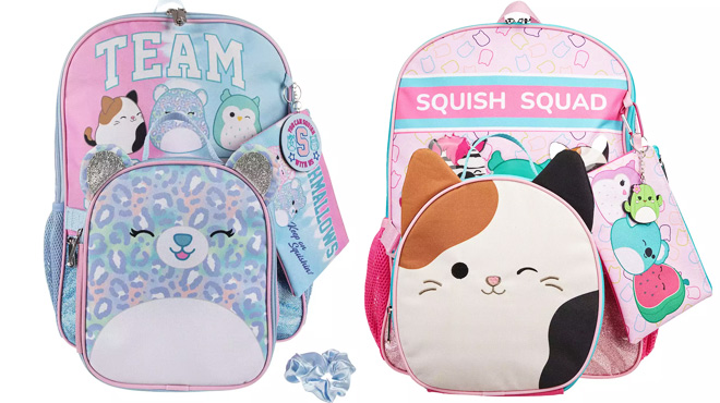 Kids Squishmallows 5 Piece Backpack Set Set