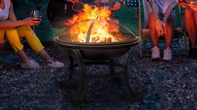 KingSo 22 Inch Wood Burning Steel Fire Pit