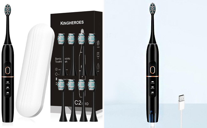 Kingheroes Electric Toothbrush Set with Travel Case