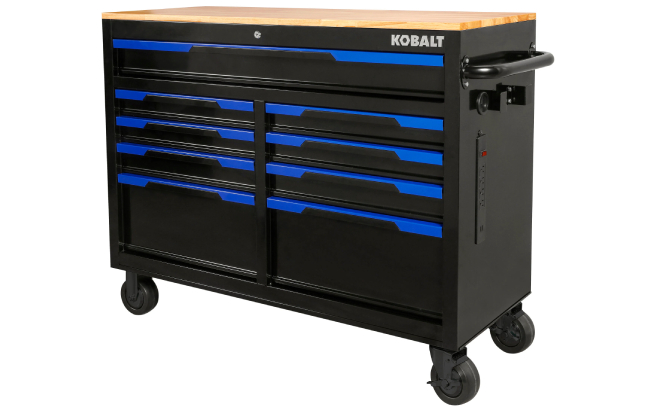 Kobalt 9 Drawers Rolling Black Wood Work Bench