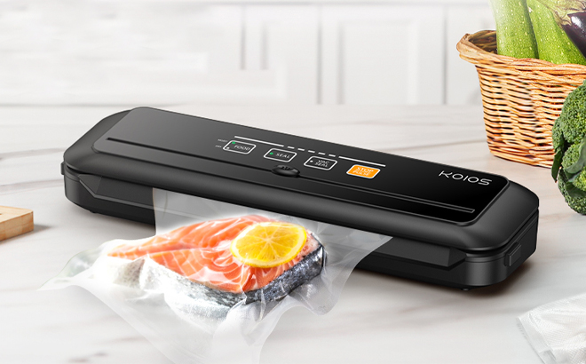 Koios Vacuum Sealer Machine on a Kitchen Counter