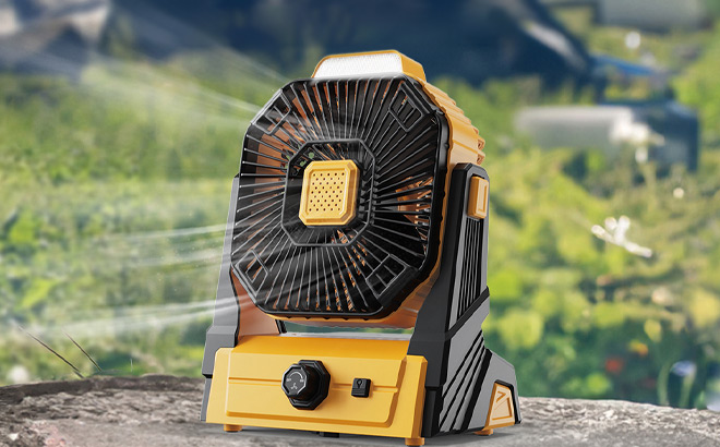 KopBeau Portable Camping Fan on the Rock