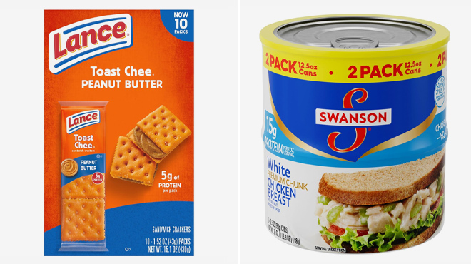 Lance Sandwich Crackers and Swanson White Premium Chunk Canned Chicken Breast