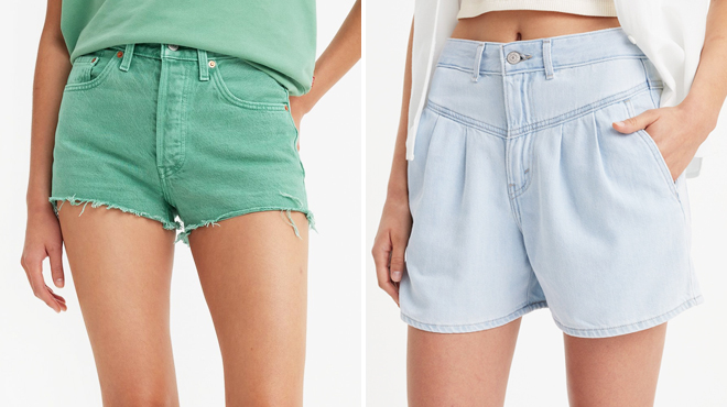 Levis 501 Womens Shorts and Levis Featherweight Womens Shorts