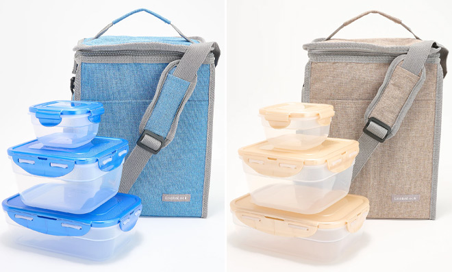 LocknLock Lunch Bag with 3 Piece Storage Set