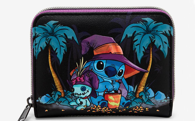 Loungefly Disney Stitch Scrump Trick Or Treat Mini Zipper Wallet