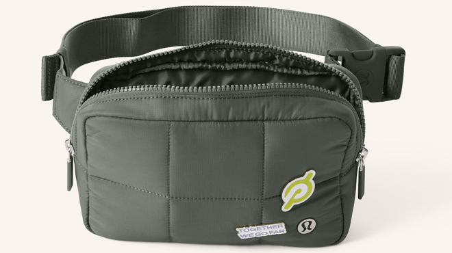 Lululemon x Peloton Quilted Grid Belt Bag with Open Zipper