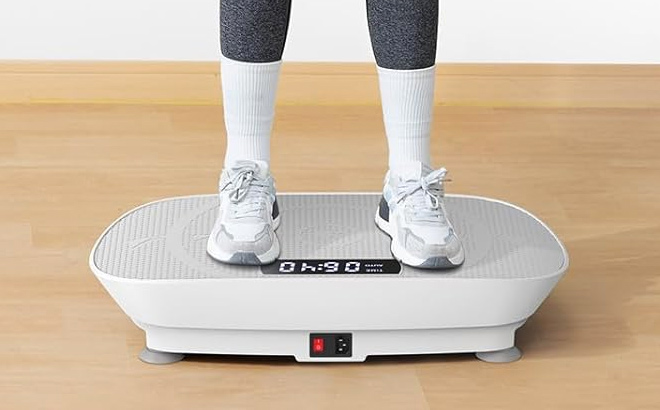 MERACH Vibration Plate Exercise Machine Whole Body Workout Power Vibrate Fitness Platform Vibration Plate for Lymphatic Drainage