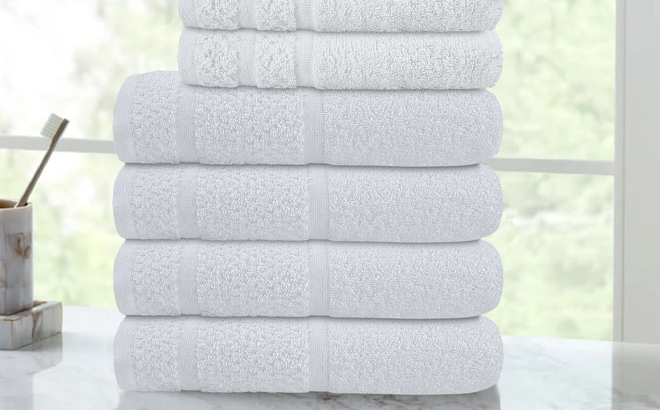 Mainstays 10 Piece Towel Set in White