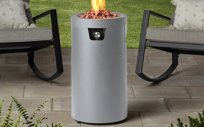 Mainstays 28 Inch Tall Column Propane Gas Outdoor Fire Pit