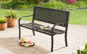 Mainstays High Back Steel Outdoor Bench