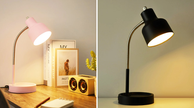 Mainstays LED Desk Lamp with Catch All Base AC Outlet