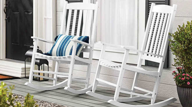 Mainstays Outdoor Wood Porch Rocking Chair