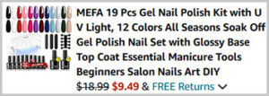 Mefa 19 Piece Gel Nail Polish Kit Screenshot