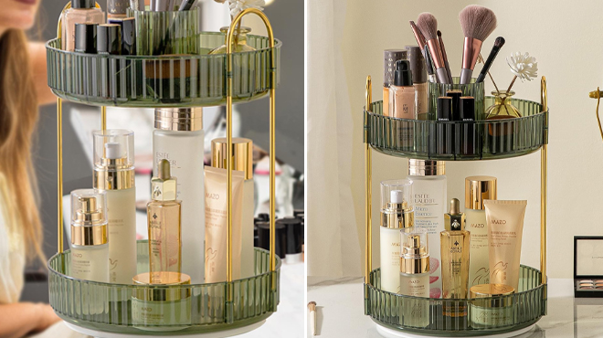 Menoeceus 360 Rotating Makeup Organizer