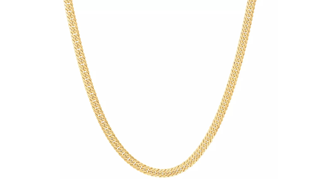 Mens 14k Gold Over Sterling Silver Curb Chain Necklace