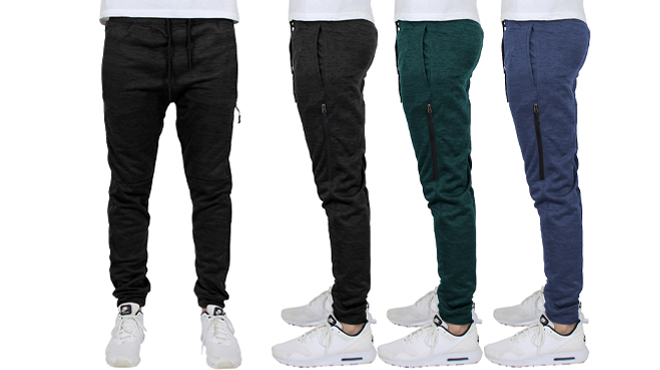 Mens Fleece Lined Tech Joggers 3 Pack