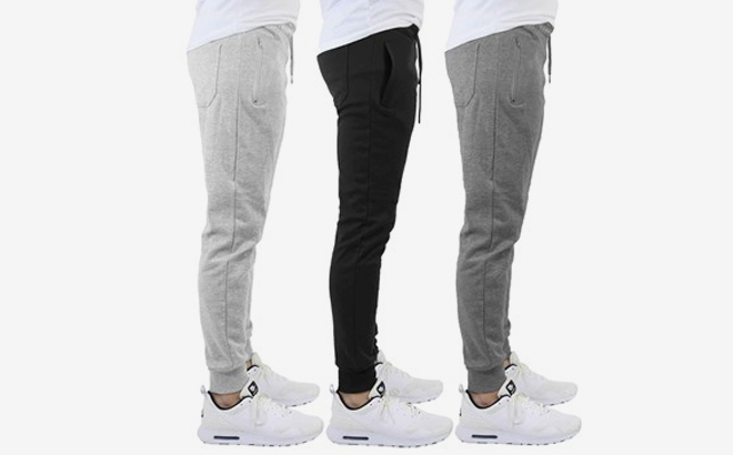 Mens French Terry Jogger Pants 3 Pack