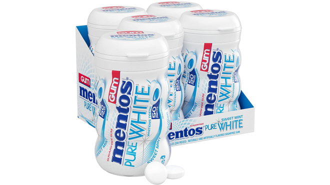 Mentos Pure White Sugar Free Chewing Gum 4 Pack