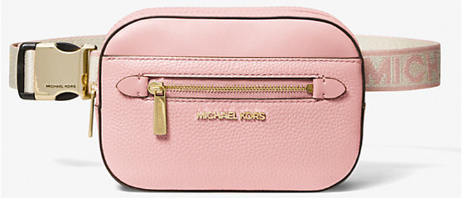 Michael Kors Jet Set Small Pebbled Leather Belt Bag in Pink